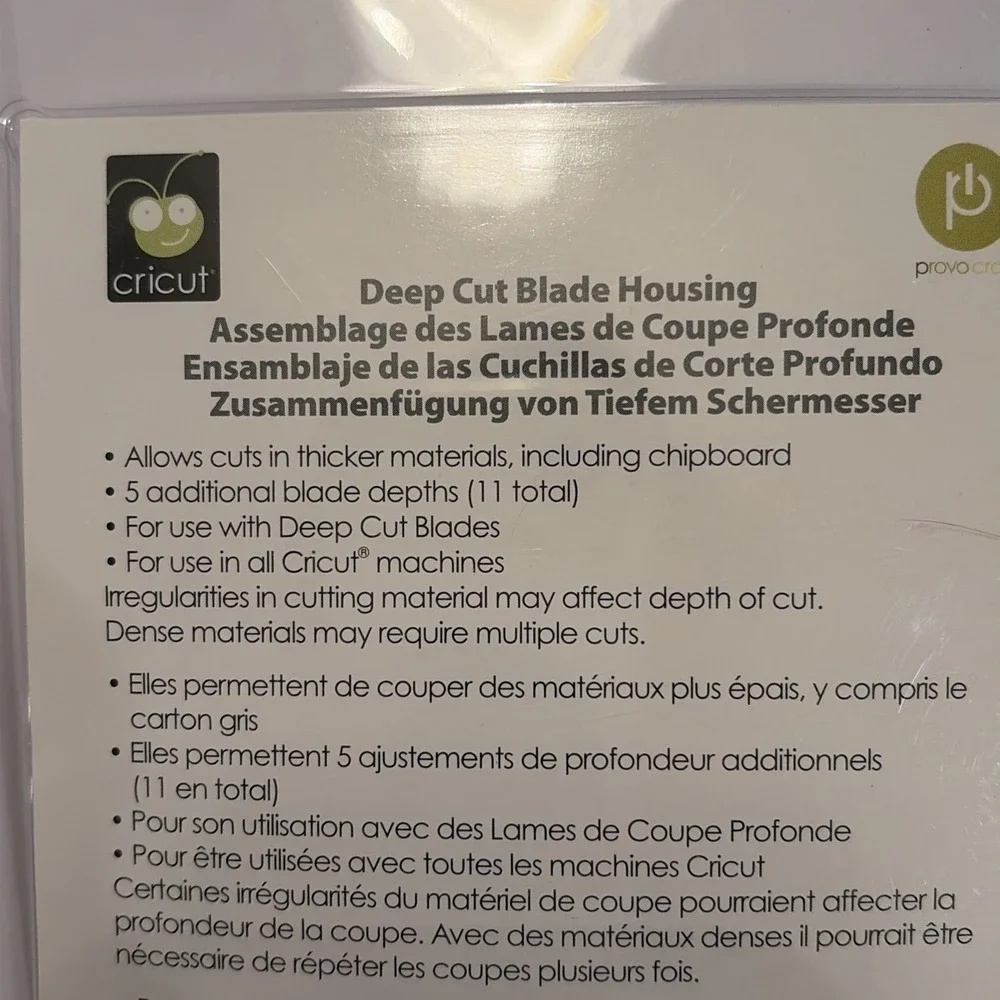 Cricut Deep Cut Blade with Housing‎   New/Sealed 29-0631